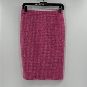 Pure Collection Moon Wool Tweed Pencil Skirt - Pink - 2